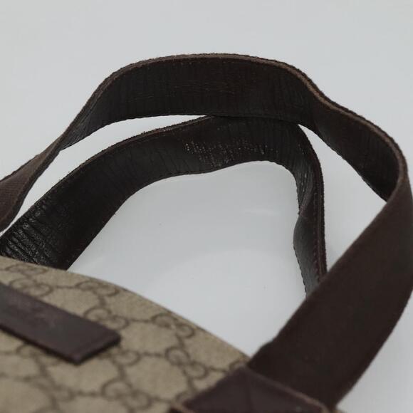 GUCCI GG Supreme Hand Bag Pvc Beige Brown Silver - Picture 8 of 16